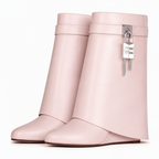 Carys | Womens Platform Heeled Buckle Round Toe Ankle Boots