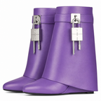 Carys | Womens Platform Heeled Buckle Round Toe Ankle Boots