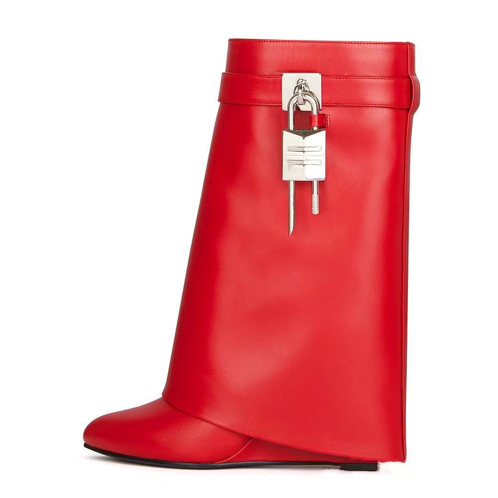 Carys | Womens Platform Heeled Buckle Round Toe Ankle Boots