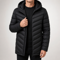 Cash | Mens Puffer Jacket Lightweight Padded Winter Quilted Coat, Black