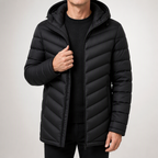 Cash | Mens Puffer Jacket Lightweight Padded Winter Quilted Coat, Black