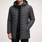 Cash | Mens Puffer Jacket Lightweight Padded Winter Quilted Coat, Grey