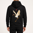 Cassius | Mens Crane Print Streetwear Pullover Hoodie Sweatshirt, Multi
