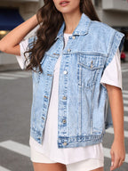 Catalina | Womens Sleeveless Slim Fit Denim Vest
