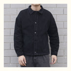 Cecil | Mens Black Denim Workwear Relaxed Fit Snap Button Trucker Jacket
