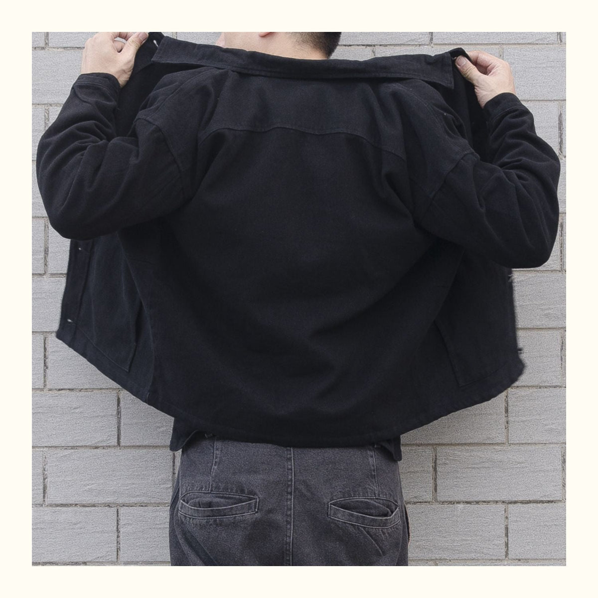 Cecil | Mens Black Denim Workwear Relaxed Fit Snap Button Trucker Jacket
