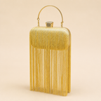 Cerys | Womens Clutch Bag Tassel Evening Shoulder Crossbody Bag, Gold