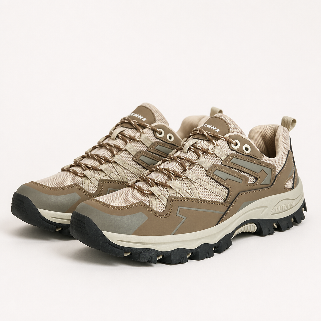 Chip | Mens Non Slip Breathable Lightweight Walking Hiking Shoes, Brown