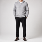 Chris | Mens Cardigan Sweater Knitted Hooded Zip Up Knit Jacket, Grey