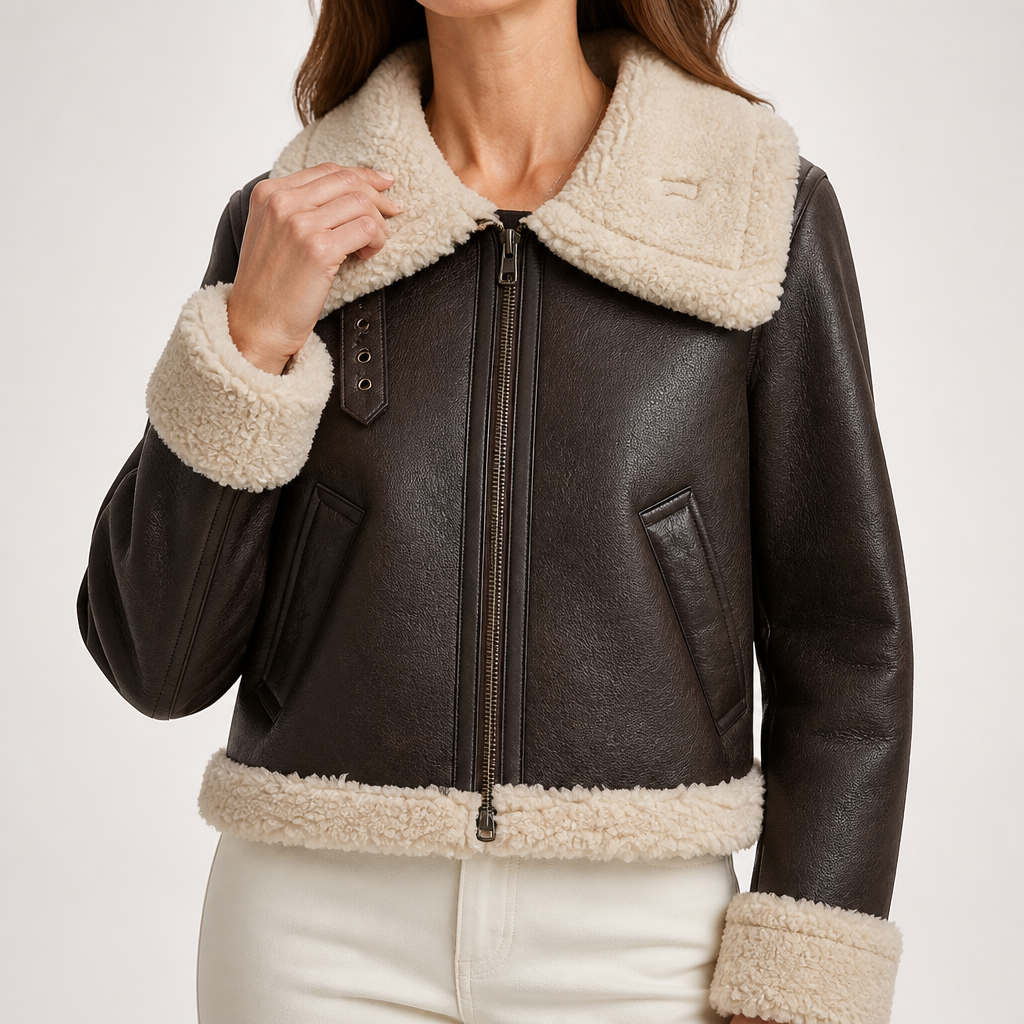 Chrissy | Womens Faux Fur Jacket Zip Up Warm Winter Coat, Beige