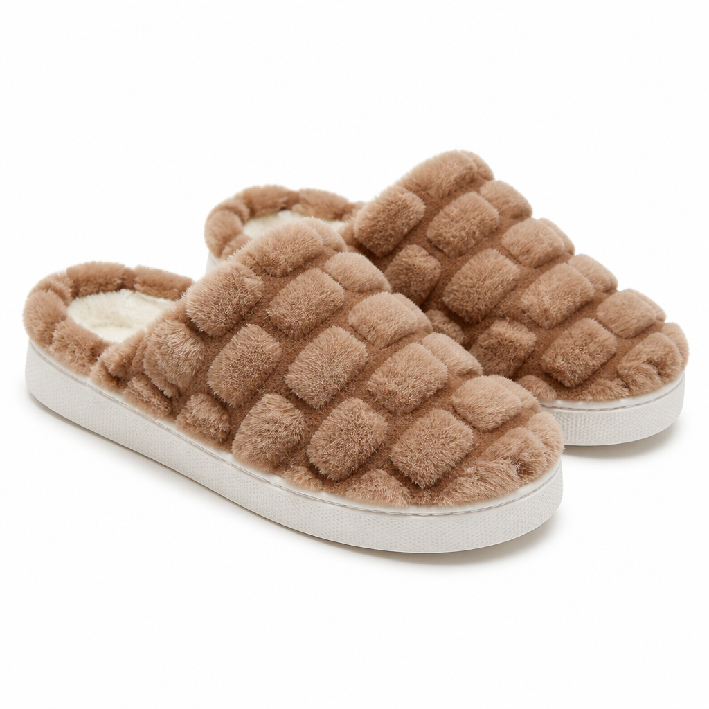 Christina | Womens Fluffy Fuzzy Memory Foam Warm Winter Indoor House Slippers Shoes