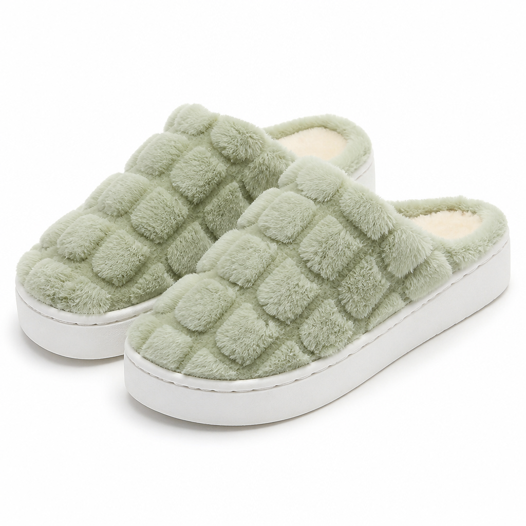Christina | Womens Fluffy Fuzzy Memory Foam Warm Winter Indoor House Slippers Shoes