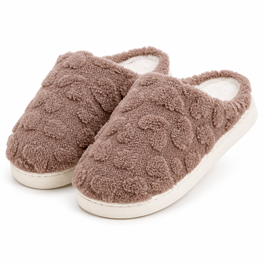 Christina | Womens Fluffy Fuzzy Memory Foam Warm Winter Indoor House Slippers Shoes