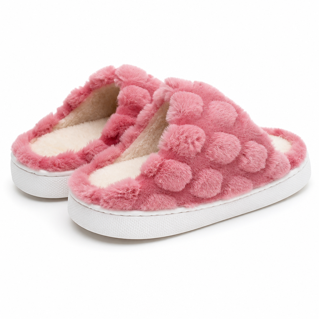 Christina | Womens Fluffy Fuzzy Memory Foam Warm Winter Indoor House Slippers Shoes