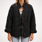 Cilla | Womens Puffer Jacket Padded Stand Collar Winter Warm Jacket, Black