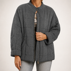 Cilla | Womens Puffer Jacket Padded Stand Collar Winter Warm Jacket, Dark Grey