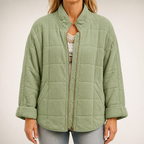 Cilla | Womens Puffer Jacket Padded Stand Collar Winter Warm Jacket, Mint Green