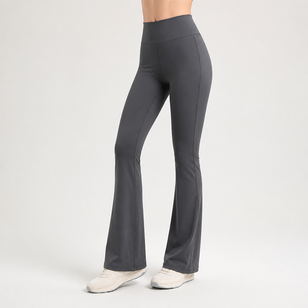 Cindy | Womens Flare Leggings High Waisted Yoga Gym Sports Pants, Gray