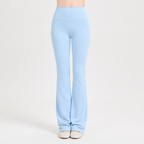 Cindy | Womens Flare Leggings High Waisted Yoga Gym Sports Pants, White Blue