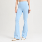 Cindy | Womens Flare Leggings High Waisted Yoga Gym Sports Pants, White Blue 2