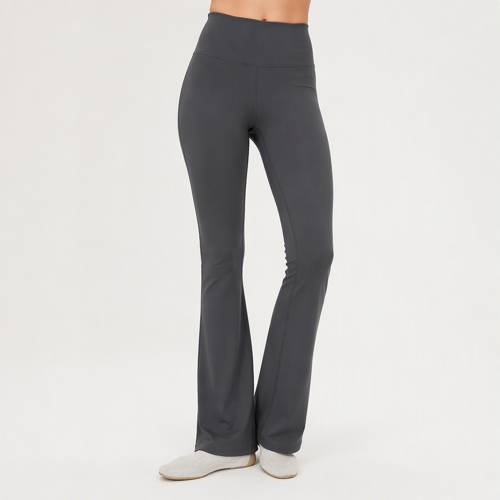 Cindy | Womens Flare Leggings High Waisted Yoga Gym Sports Pants, Gray 2
