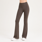 Cindy | Womens Flare Leggings High Waisted Yoga Gym Sports Pants, Brown 3
