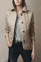 Clara | Womens Quilted Slim Fit Winter Jacket, Khaki