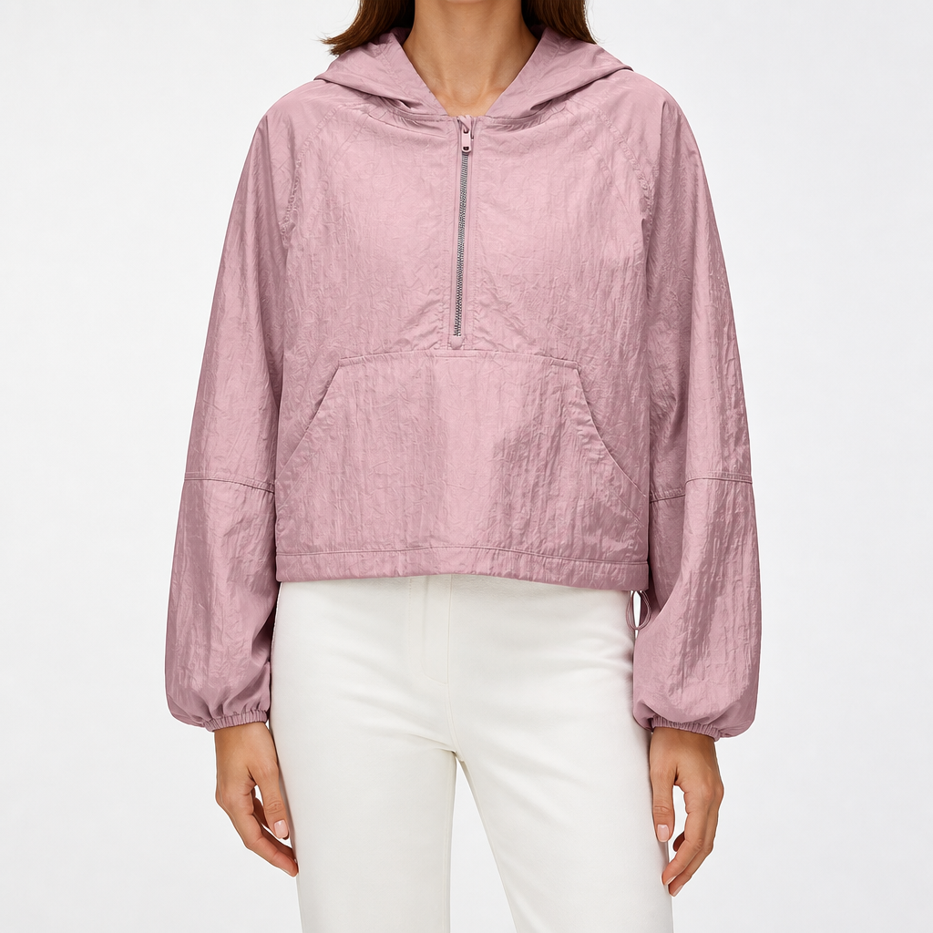 Clarice | Womens Water Resistant Hooded Lightweight Windbreaker Jacket, Pink