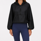 Clarice | Womens Water Resistant Hooded Lightweight Windbreaker Jacket, Black