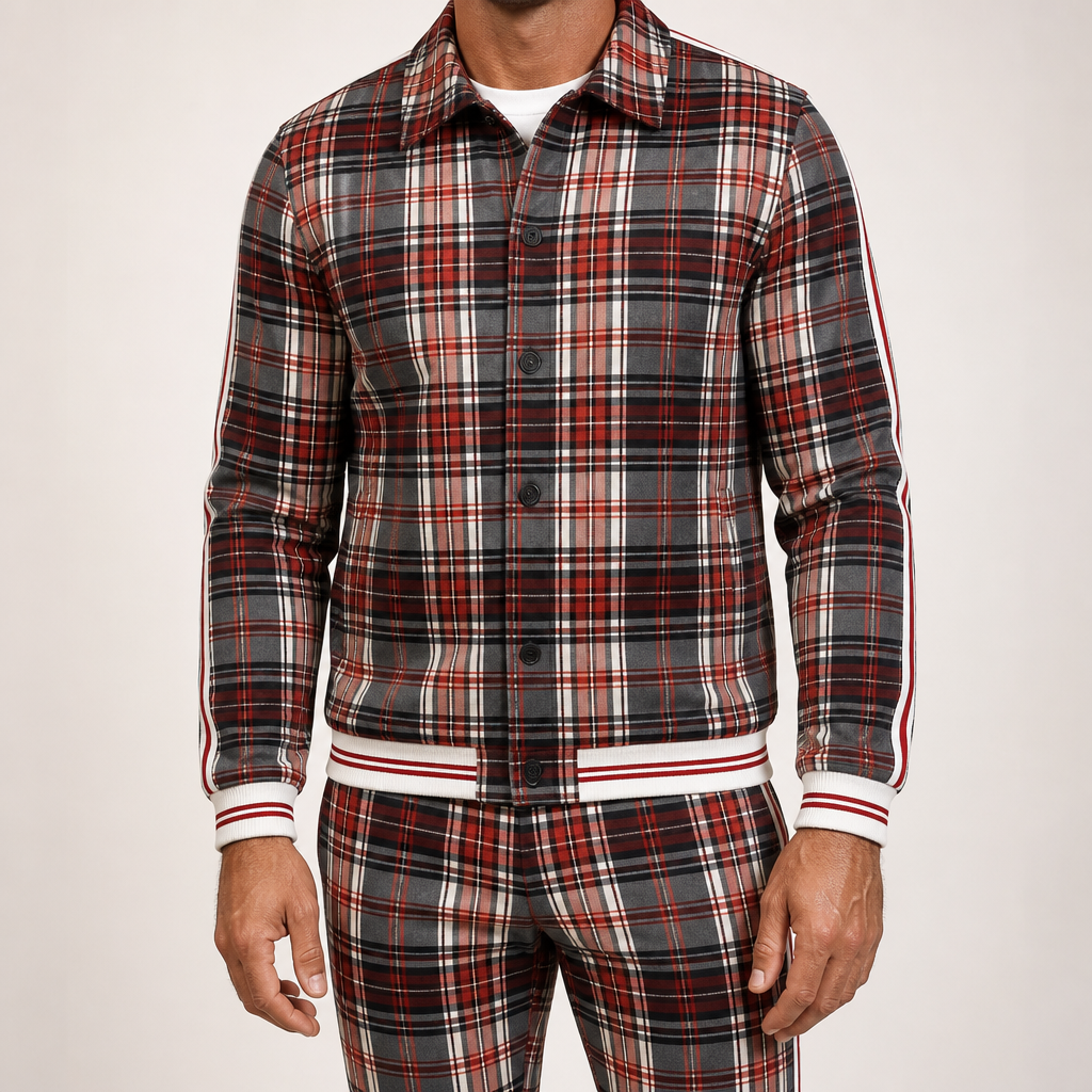 Cleo | Mens Tracksuit Shacket Two Piece Set Jacket Trousers Casual, Design 10