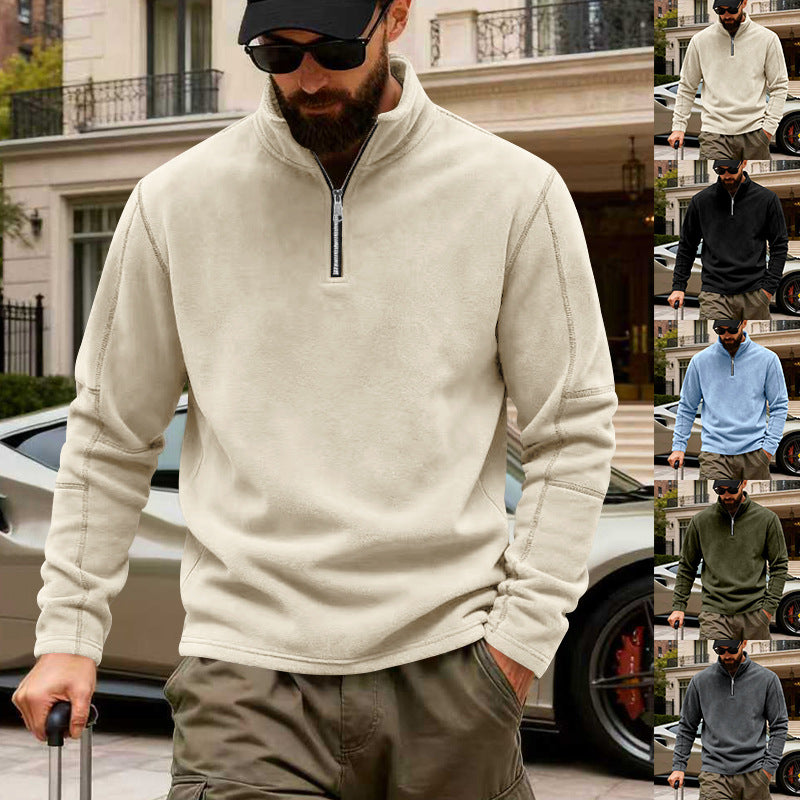 Clinton | Mens Fleece Half Zip Warm Casual Sweatshirt