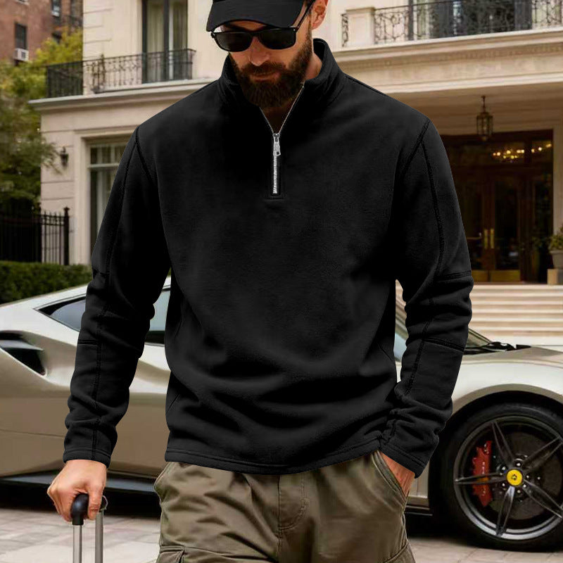 Clinton | Mens Fleece Half Zip Warm Casual Sweatshirt