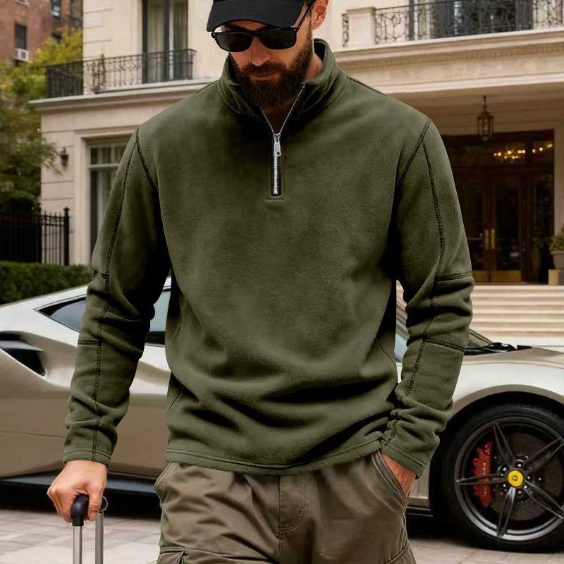 Clinton | Mens Fleece Half Zip Warm Casual Sweatshirt