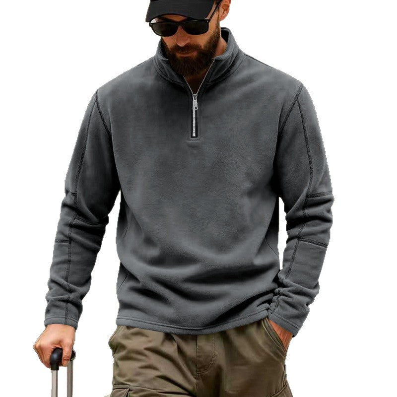 Clinton | Mens Fleece Half Zip Warm Casual Sweatshirt