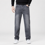 Cole | Straight Leg Stretch Mens Grey Blue Jeans, Blue Grey