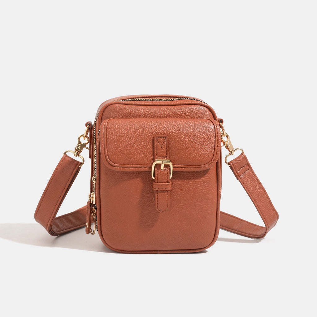 Coleman | Mens Leather Look Crossbody Messenger Shoulder Phone Bag