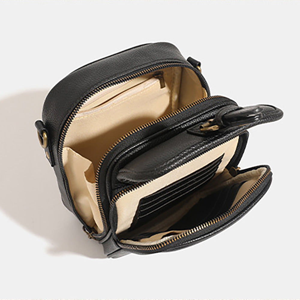 Coleman | Mens Leather Look Crossbody Messenger Shoulder Phone Bag