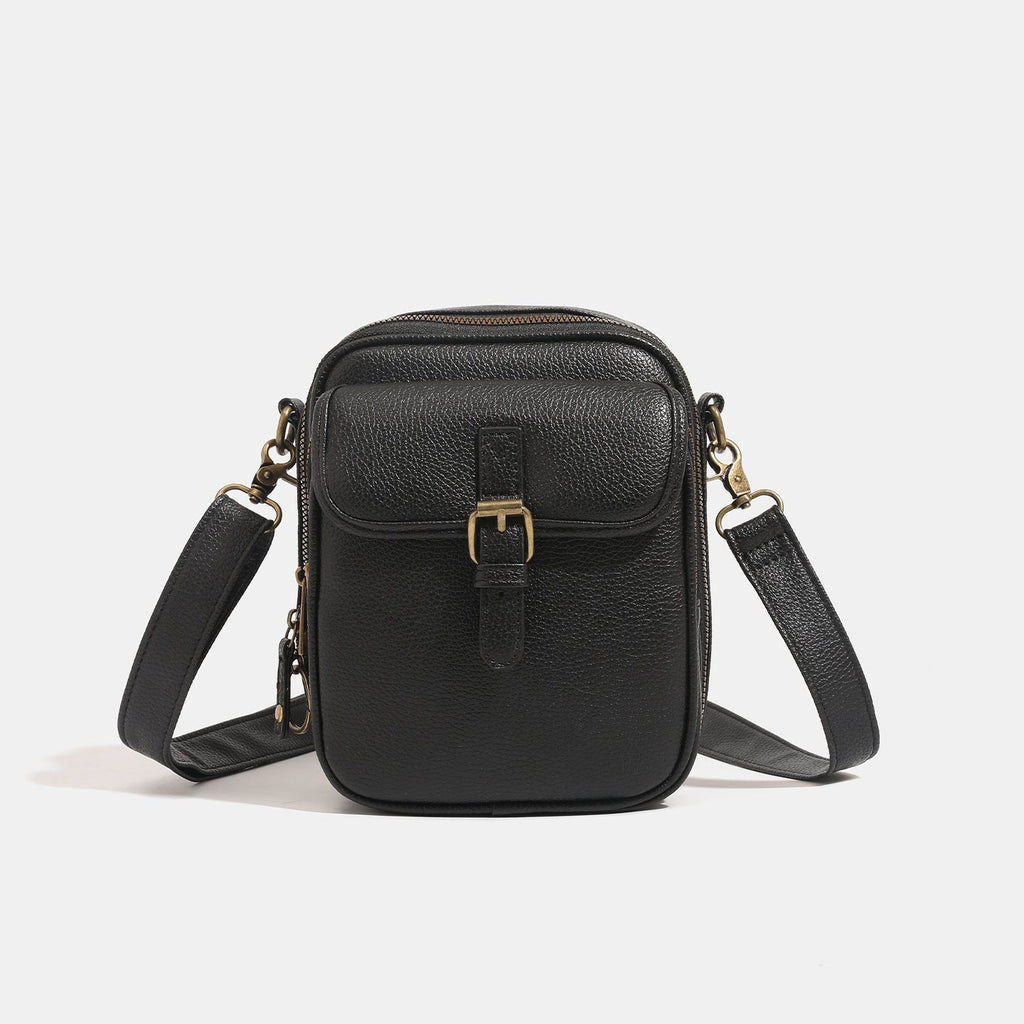 Coleman | Mens Leather Look Crossbody Messenger Shoulder Phone Bag
