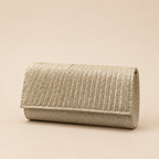 Coralie | Womens Clutch Bag Pleated Evening Party Crossbody Bag, Champagne 2