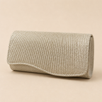 Coralie | Womens Clutch Bag Pleated Evening Party Crossbody Bag, Champagne