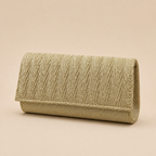 Coralie | Womens Clutch Bag Pleated Evening Party Crossbody Bag, Gold 3
