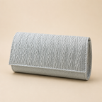 Coralie | Womens Clutch Bag Pleated Evening Party Crossbody Bag, Silver 3