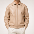 Corbin | Mens Faux Leather Jacket Biker Motorcycle Street Coat, Design 1