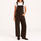 Coretta | Womens Corduroy Casual Adjustable Strap Vintage Overalls Dungarees, Brown