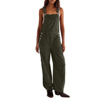 Coretta | Womens Corduroy Dungarees - Dark Grey