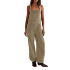 Coretta | Womens Corduroy Dungarees - Khaki