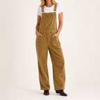 Coretta | Womens Corduroy Casual Adjustable Strap Vintage Overalls Dungarees, Yellow
