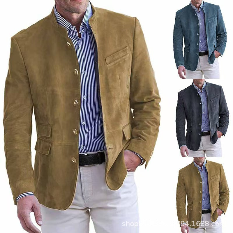 Cormac | Mens Suede Suit Jacket Casual Mid Length Outerwear - 1