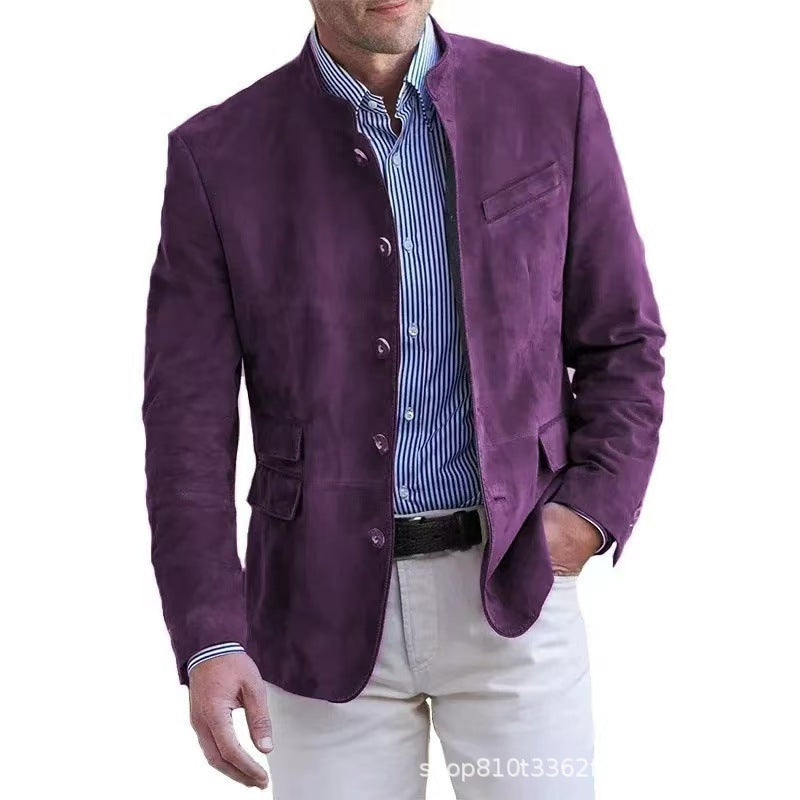 Cormac | Mens Suede Suit Jacket Casual Mid Length Outerwear - 2