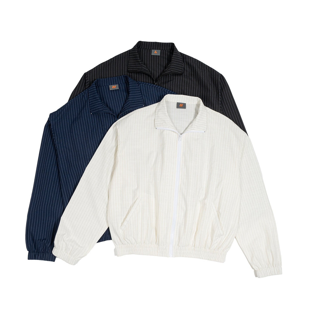 Corwin | Mens Striped Lightweight Stand Collar Zip Up Track Jacket